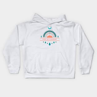 lake willoughby boho rainbow moon Kids Hoodie